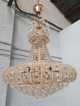 Chandelier 50s Belgium glass 1950