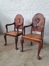 Armchairs (pair) Art Nouveau France Walnut 1900