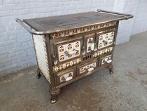 Art Nouveau/ Majolica Stove + Coalhod