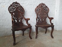 Black forest Armchairs (pair)