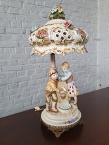 Table lamp  Capodimonti Italy Porcelain 1930