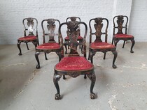 6 Chairs Chippendale (Napoleon III) Belgium Mahogany 1870