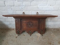 Coatrack Country French Belgium Oak 1920