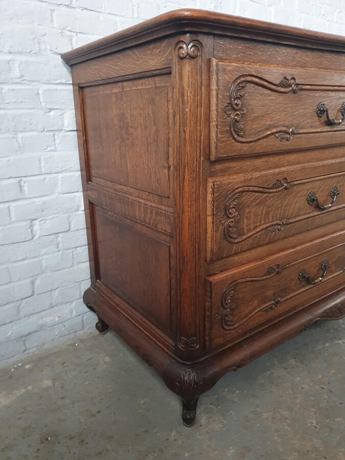 Country French (Louis XV) Chest of Drawers + Mirror