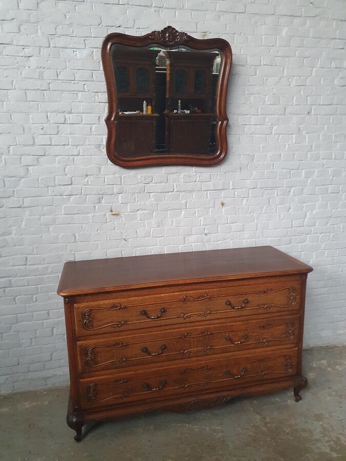 Country French (Louis XV) Chest of Drawers + Mirror