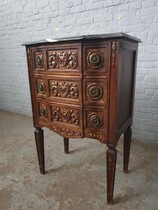 Chest of Drawers (marble top) Country French (Louis XVI) Belgium Oak 1920