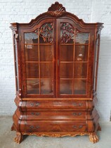 Vitrine (Display Cabinet) Dutch Chippendale Holland Walnut 1950