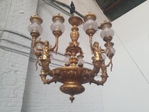 Chandelier (large) Empire France Bronze (solid) 1920