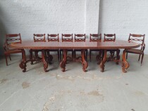 Large Table + 8 chairs English UK Mahogany 1930