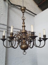 Chandelier Flemish Belgium Brass 1920