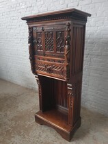 Credance cabinet Gothic France Walnut 1890
