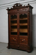 Bookcase Hunting style France Oak 1890