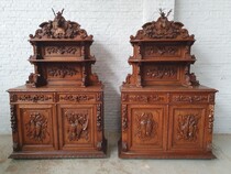 Hunting style Cabinets (pair)