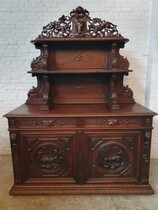Vaisselier cabinet Hunting style France Oak 1875
