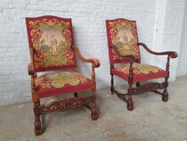 Louis XIV Armchairs (Tapestry)