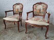 Louis XV Armchairs (Tapestry)