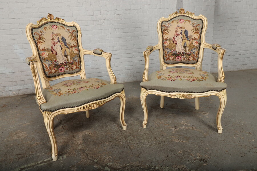 Louis XV Armchairs (Tapestry)