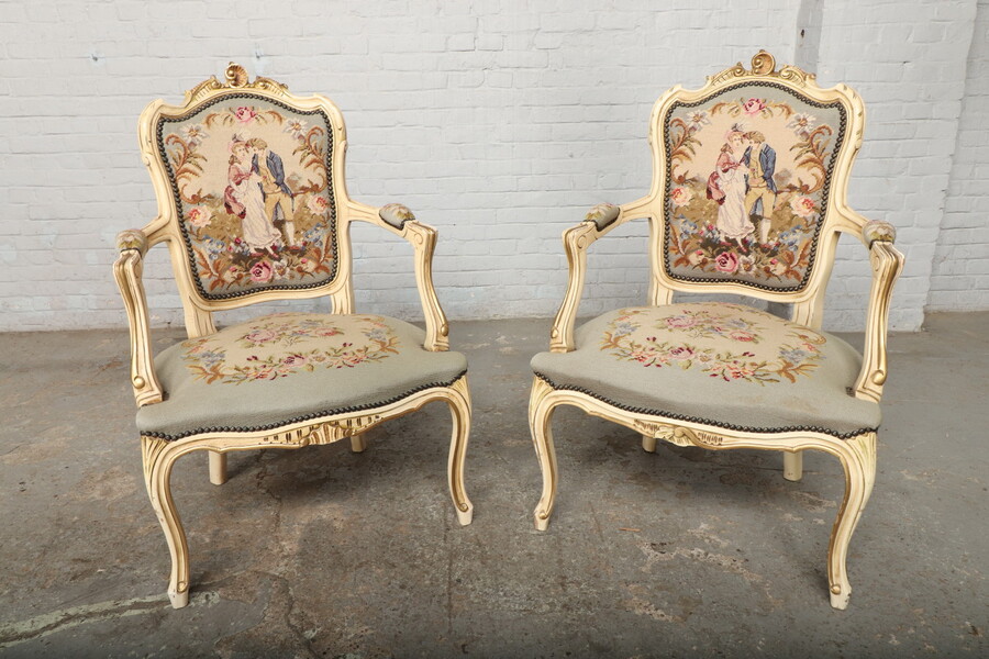 Louis XV Armchairs (Tapestry)