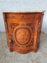 Cabinet (marble top) Louis XV France Rosewood/Bronze 1950