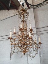 Chandelier (large) Louis XV France Bronze/Chrystal 1920
