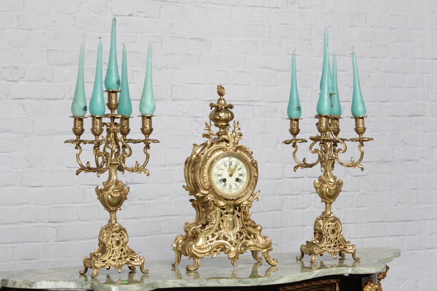 Louis XV Clock set