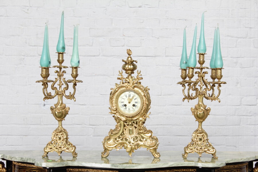 Louis XV Clock set