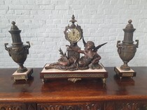 Clock set Louis XV France Metal 1940