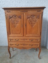 Bar cabinet Louis XV (Country French) Belgium Oak 1940