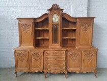 Vaisselier cabinet Louis XV (Liege style) Belgium Oak 1920