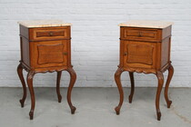 Nightstands (Pair) Louis XV Belgium Mahogany 1890