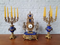 Clock set Louis XV (Rocco) France Metal 1960