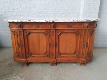 Sideboard (marble top) Louis XV France Walnut 1900