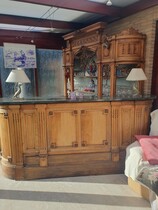 Bar and backbar (large) Louis XVI France Walnut/Marble 1890
