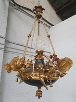 Chandelier Louis XVI France Bronze 1930