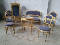 Parlor set Louis XVI France Walnut 1900