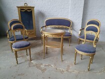 Parlor set Louis XVI France Walnut 1900