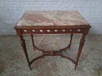 Sidetable (Marble top) Louis XVI Belgium Walnut 1920