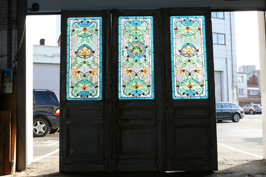 Louis XVI Stained Glass Doors