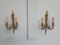 Wall sconces Louis XVI France Bronze 1940