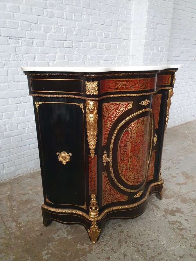 Nap III (Boulle) Cabinet (marble top)