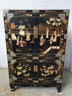 Cabinet Oriental (Chinese) China Wood/Jade 1950