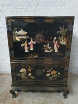 Cabinet Oriental (Chinese) China Wood/Jade 1950