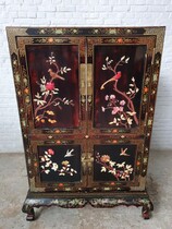 Cabinet Oriental (Chinese) China Wood/Jade/mother of pearl 1960
