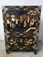 Cabinet Oriental (Chinese) China Wood/Jade 1960