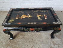 Coffee Table Oriental (Chinese) China Wood/Jade/mother of pearl 1960