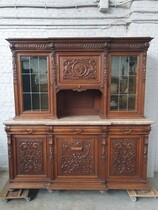 Buffet (cabinet) Renaissance Belgium Oak 1900