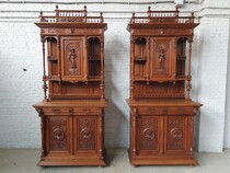 Buffets (Cabinets) Renaissance Belgium Oak 1890