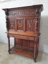 Credance cabinet Renaissance Belgium Oak 1870