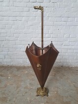 umbrella stand Renaissance Belgium Brass 1890
