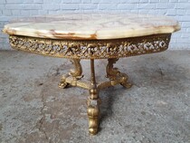Coffee Table (onyx top) Rococo Italy Bronze 1970